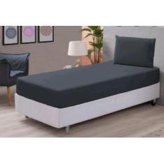 Lençol Solteiro 2 peças PREMIUM - solteiro 2 peças liso micro, Preto, 