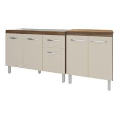 Armário Cozinha Gabinete Pia De 120 Cm Aline E Balcão Jane Para Forno 