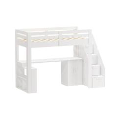 Cama Alta Juvenil Star Plus Office Multifuncional Branco - Casatema, B