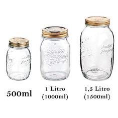 3 Potes herméticos de vidro Quattro Stagioni Bormioli Rocco para papinhas, compotas e conservas