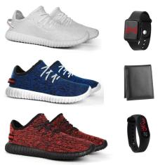 Kit - 3 Pares Tênis Easy + 2 Digitais + Carteira-Masculino