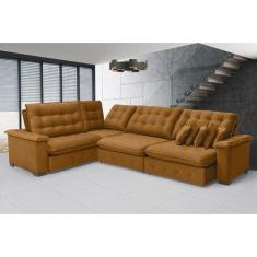 Sofá Manchester 2.63x3.83m de Canto, Retrátil e Reclinável - Sofistica