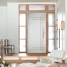 Porta Belíssima 9 Prime Batente 14 Puxador Barra Chata 80cm 92 X 210 Esquerdo Branco