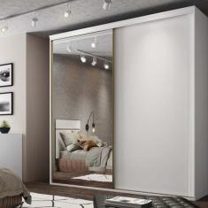 Guarda Roupa Casal 2 Portas 1 com Espelho 2,07 m MDF Inovatto Belmax, 