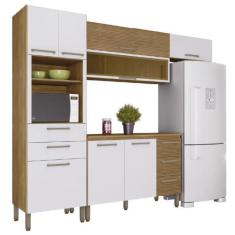 Armário de Cozinha Completa Com Balcão Ametista Kits Paraná Nicho Para