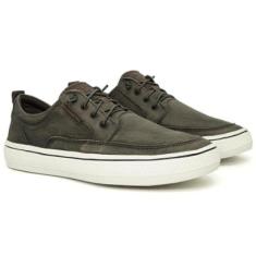 Tênis Sapatênis Masculino Democrata Denim Fender Couro Conforto Cadarço 290202-Masculino