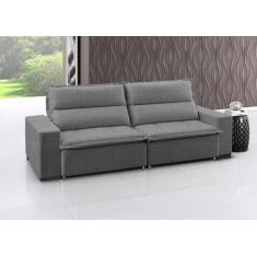 Sofá Retrátil e Reclinável 5 Lugares Linho com Molas Supreme 280cm - E