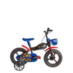 Bicicleta Infantil Styll Moto Bike Aro 12 Preto e Azul