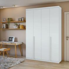 Guarda-roupa Solteiro Alonzo 4 Portas 2 Gavetas Branco Lopas