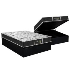 Cama Box Baú Casal: Colchão Molas Probel Prolastic ProDormir Sleep + Base CRC Courano Black(138x188)