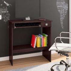 Mesa para Computador Pequena 1 Gaveta 1 base de teclado Cor Castanho - ajl Móveis