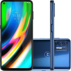 Smartphone Motorola Moto G9 Plus 128GB 4G Wi-Fi Tela 6.8'' Dual Chip 4GB RAM Câmera Quádrupla + Selfie 16MP - Azul Índigo