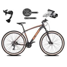 Bicicleta Aro 29 Ksw Xlt 27v K7 Câmbio Shimano Alívio Freios Hidráulicos Suspensão Trava Pneus Bege-Unissex