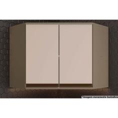 Armário Aéreo p/ Cozinha Connect Canto Oblíquo c/ 2 Portas 80x67,5cm Duna/Cristal - Henn