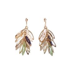 Brinco Cachos De Pedras Folheado A Ouro