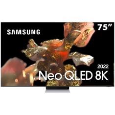 Smart TV 75" Neo QLED 8K Samsung QN900B, Mini Led, Painel 120hz, Processador com IA, Som em Movimento Pro, Tela Infinita, Ultrafina, Única Conexão