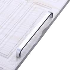 4/6/8/10/12 Polegadas Ouro Preto Prata Alças de Alumínio Porta de Cozinha Armário Alça Reta Puxadores Hardware de Móveis, 160mm Sólido, Prata, 1 peça