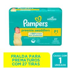 Fralda Pampers Premiee Swadlers Prematuro Tam P - Pampers Preemie Swad