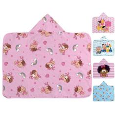 Toalha de banho bebê turma da mônica c/ capuz - incomfral, MÔNICA 2 RE