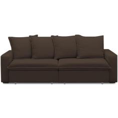 Sofá Retrátil Reclinável Living 235cm Vêneto F04 Veludo Marrom