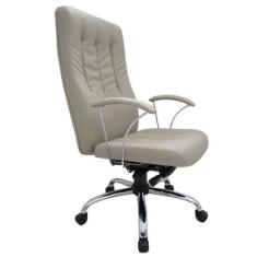 Poltrona Presidente Base Cromada Linha Paris Cinza - Design Office