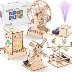 Kit STEM Yutin 5 em 1 Wood Craft para crianças de 8 a 12 anos com quebra-cabeças 3D