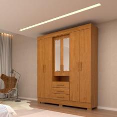 Guarda-Roupa Casal Bolívia Com Espelho 6 Portas 100% MDF Linhamobília,