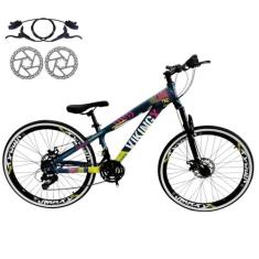 Bicicleta Vikingx Tuff 25 Quadro Aluminio 24V Freio Hidraulico Diantei