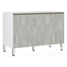 Balcão de Pia sem Tampo para Cozinha 120cm 2 Portas Pérola Luciane Móveis