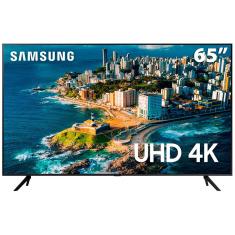 Smart TV 65" UHD 4K Samsung 65CU7700, Processador Crystal 4K, Samsung Gaming Hub, Visual Livre de Cabos, Tela sem limites, Alexa built in