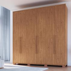 Guarda Roupa Casal 6 Portas 3 Gavetas Safira Móveis Castro - Cedro