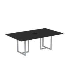 Mesa de Reunião Retangular com Power Box 200x90cm Mr2000p25tub Preto/Cinza