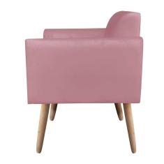 Namoradeira Marisa Suede Rose Pés Palito Natural