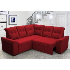 Sofá Canto London Vermelho Suede Velut - King House