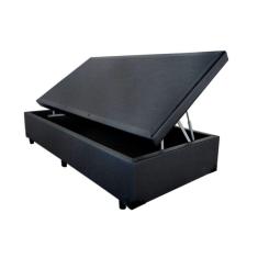 Base Box Baú Solteiro Sintético Preto - 39x78x188