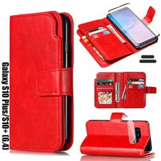 LMDAMZ Capa carteira para Galaxy S10 Plus/S10+ de 6,4 polegadas [3+ compartimentos para cartão] Bolsa de transporte para cartão de crédito para identidade com suporte dupla face com compartimento para