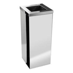 Lixeira Inox Quadrada Com Aro Em Inox 36 Litros - JSN, Inox