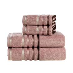 Kit Jogo De Toalhas Karsten 4 Peças Banho e Rosto Lumina Fio Penteado,