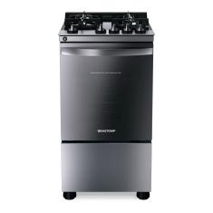 Fogão Brastemp 4 Bocas Inox Com Mesa De Vidro, Dupla Chama E Grill Elétrico - Bfo4vbr 110V