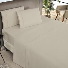 Jogo de lençol King 4pç 80% algodão percale 200 fios  - SAFIRA ENXOVAI