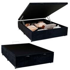 Cama Box Baú Viúva SerenePrime Suede Preto 128x188x44