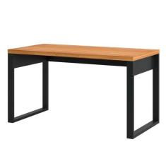 Mesa Escritório Estilo Industrial F20 Freijó/Preto Fosco - Pradel, Fre