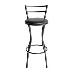 Banqueta Alta Famais Home Com Assento Estofado Preta Preto