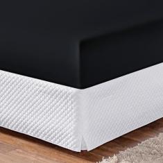 Lençol Soft Avulso Queen 200 Fios Com Elástico Preto - Enxoval Vip