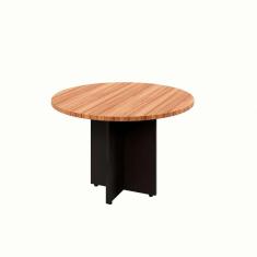 mesa de reunião redonda yaris nogal sevilha e preta