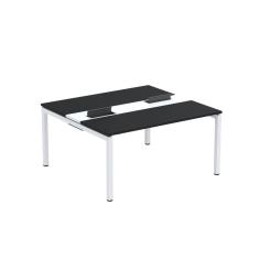 Mesa Plataforma Dupla com Pé de Aço para Coworking 150X140/2P PDC15/14/2P Preto/Branco