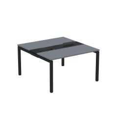 Mesa Plataforma Dupla com Pé de Aço para Coworking 130X140/2P PDC13/14/2P Grafito/Preto