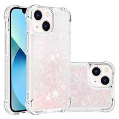 LEMAXELERS Capa para iPhone 15 de 6,1 polegadas, capa transparente líquida brilhante flutuante areia movediça à prova de choque capa protetora de silicone macio TPU para iPhone 15 6,1 polegadas YBL