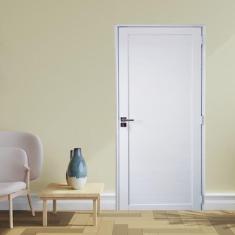 Porta Lambril de Alumínio 210 x 80cm com Maçaneta Premium Linha 30 Lado Direito Esquadrias Bergame Branco