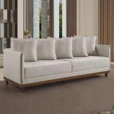 Sofá 3 Lugares 215cm M169 em Linho Living Bege